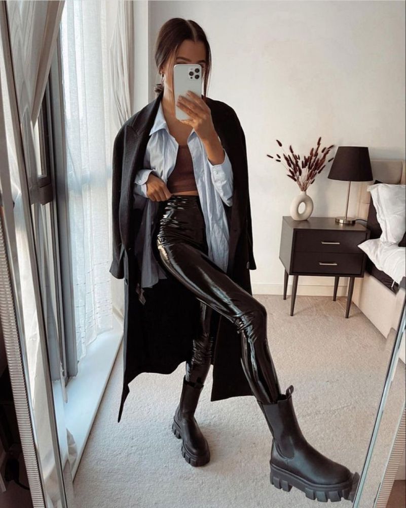 Premium High-Waisted Vinyl Leggings