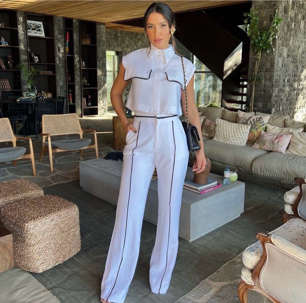 Relaxed Plain Hue Baggy Pants Twin Outfit